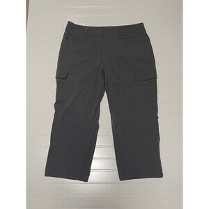 Eddie Bauer Women's Size 8 Gray Nylon Capri Pants Stretch Cargo Pockets Outdoor